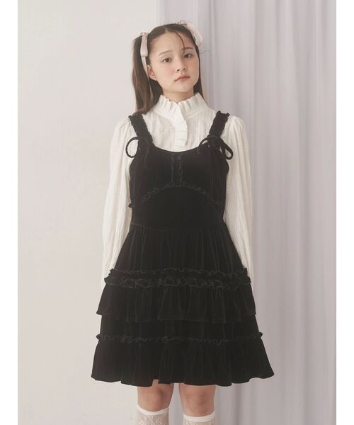 セール】コルセットベロアフレアミニワンピース（ワンピース）｜merry