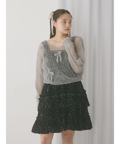 コルセットベロアフレアミニワンピース（ワンピース）｜merry jenny