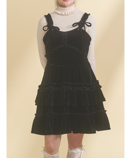 セール】コルセットベロアフレアミニワンピース（ワンピース）｜merry