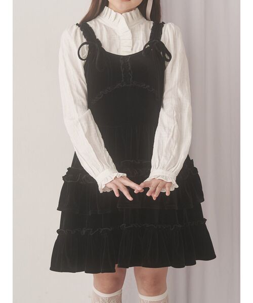 セール】コルセットベロアフレアミニワンピース（ワンピース）｜merry