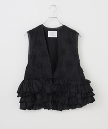【crinkle crinkle crinkle】 frill rayon shantung vest:ベスト