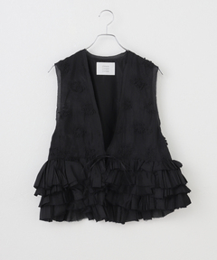 セール】crinkle crinkle crinkle Frill rayon shantung vest