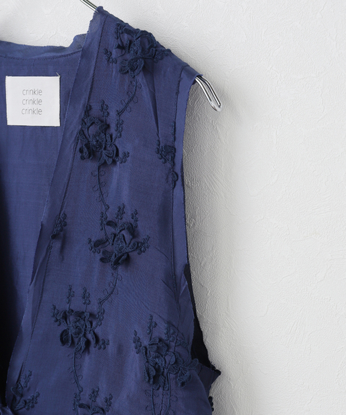 【最終価格】crinkle crinkle crinkle フラワー ベスト セール】【crinkle crinkle crinkle】 frill rayon shantung