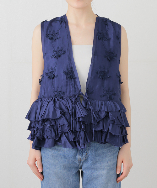 【最終価格】crinkle crinkle crinkle フラワー ベスト セール】【crinkle crinkle crinkle】 frill rayon shantung