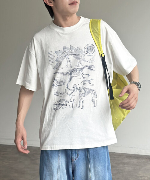 CPCM（シーピーシーエム）の「カラーパウダーダイナソーT（Tシャツ/カットソー・メンズ・ホワイト/ブルー系その他/オレンジ・MEDIUM/LARGE）」の20枚目の写真