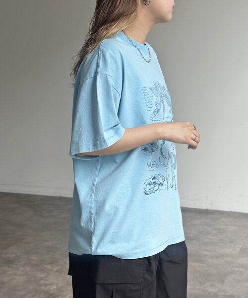 CPCM（シーピーシーエム）の「カラーパウダーダイナソーT（Tシャツ/カットソー・メンズ・ホワイト/ブルー系その他/オレンジ・MEDIUM/LARGE）」の7枚目の写真