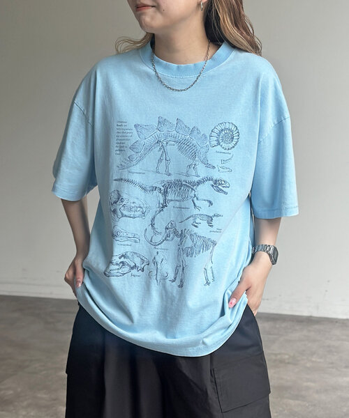 CPCM（シーピーシーエム）の「カラーパウダーダイナソーT（Tシャツ/カットソー・メンズ・ホワイト/ブルー系その他/オレンジ・MEDIUM/LARGE）」の8枚目の写真