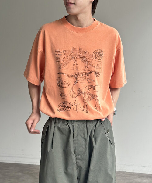 CPCM（シーピーシーエム）の「カラーパウダーダイナソーT（Tシャツ/カットソー・メンズ・ホワイト/ブルー系その他/オレンジ・MEDIUM/LARGE）」の10枚目の写真