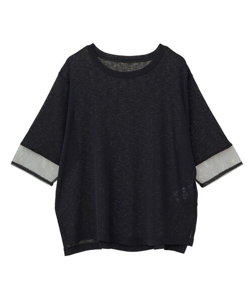 earth music&ecology（アースミュージックアンドエコロジー）の「シアースリーブ半袖プルオーバー（Tシャツ/カットソー・レディース・ブラック/オフホワイト/チャコールグレー/ブルー/ラベンダー・FREE）」の9枚目の写真