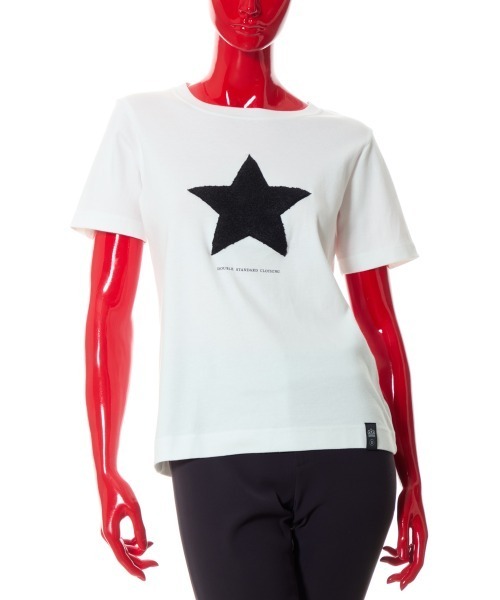 DOUBLE STANDARD CLOTHING(ダブルスタンダードクロージング)の「フライススターTシャツ(Tシャツ/カットソー・レディース・ブラック/オフホワイト・36/38)」の4枚目の写真