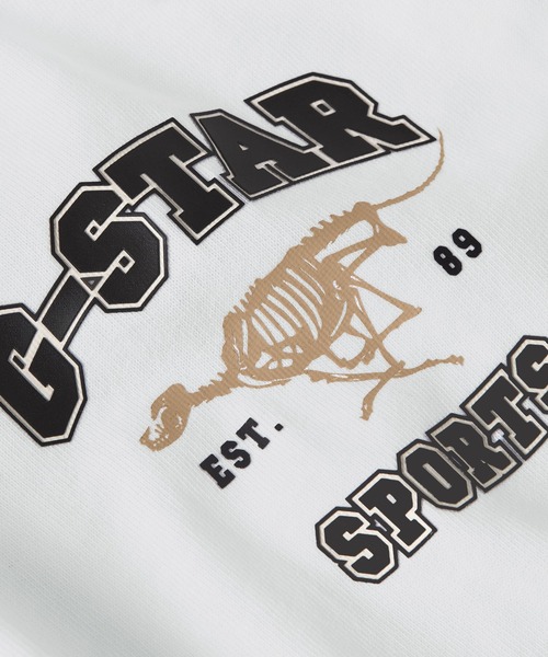 G-STAR（ジースター）の「RUNNING DOG BACK GRAPHIC BOXY T-SHIRT/ロゴバックグラフィックボクシーシルエットオーバーサイズTシャツ（Tシャツ/カットソー・メンズ・ダークブラック/ホワイト・X-SMALL/X-LARGE/LARGE/MEDIUM/SMALL）」の7枚目の写真