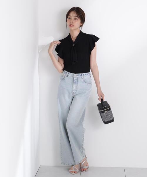 PROPORTION BODY DRESSING(プロポーションボディドレッシング)の「2WAYタイ付きニット / 1215270700(ニット/セーター・レディース・ブラック/オフホワイト/ブルー/ブラウン・FREE)」の9枚目の写真