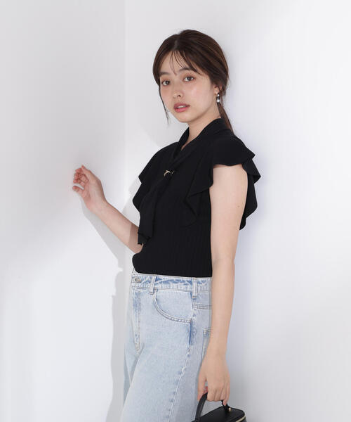 PROPORTION BODY DRESSING(プロポーションボディドレッシング)の「2WAYタイ付きニット / 1215270700(ニット/セーター・レディース・ブラック/オフホワイト/ブルー/ブラウン・FREE)」の11枚目の写真