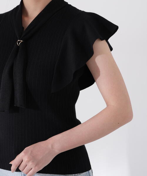 PROPORTION BODY DRESSING(プロポーションボディドレッシング)の「2WAYタイ付きニット / 1215270700(ニット/セーター・レディース・ブラック/オフホワイト/ブルー/ブラウン・FREE)」の16枚目の写真