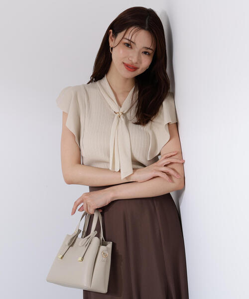 PROPORTION BODY DRESSING(プロポーションボディドレッシング)の「2WAYタイ付きニット / 1215270700(ニット/セーター・レディース・ブラック/オフホワイト/ブルー/ブラウン・FREE)」の19枚目の写真