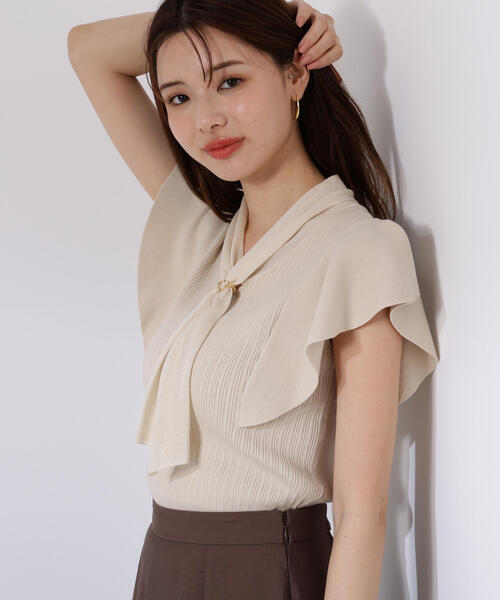 PROPORTION BODY DRESSING(プロポーションボディドレッシング)の「2WAYタイ付きニット / 1215270700(ニット/セーター・レディース・ブラック/オフホワイト/ブルー/ブラウン・FREE)」の21枚目の写真