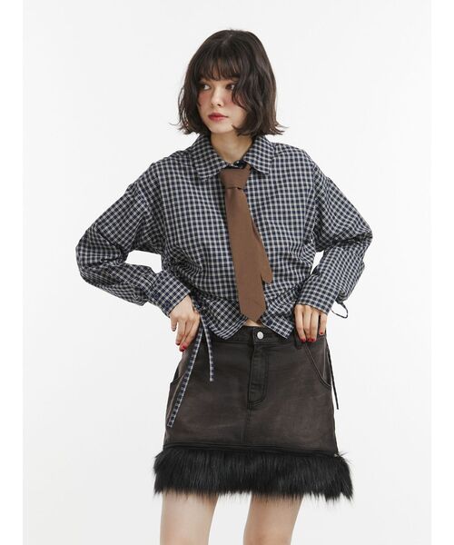 jouetie（ジュエティ）の「ギャザーネクタイシャツ（シャツ/ブラウス・レディース・オフホワイト/ブルー/ネイビー・MEDIUM）」の21枚目の写真