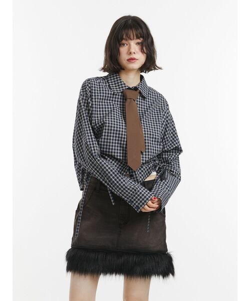 jouetie（ジュエティ）の「ギャザーネクタイシャツ（シャツ/ブラウス・レディース・オフホワイト/ブルー/ネイビー・MEDIUM）」の20枚目の写真