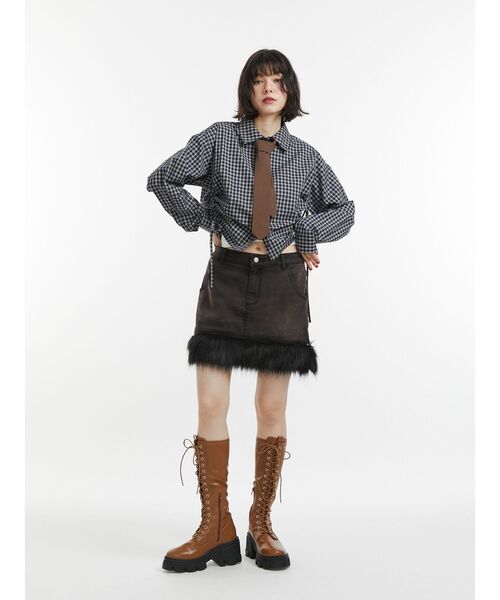 jouetie（ジュエティ）の「ギャザーネクタイシャツ（シャツ/ブラウス・レディース・オフホワイト/ブルー/ネイビー・MEDIUM）」の18枚目の写真