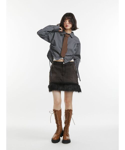 jouetie（ジュエティ）の「ギャザーネクタイシャツ（シャツ/ブラウス・レディース・オフホワイト/ブルー/ネイビー・MEDIUM）」の19枚目の写真