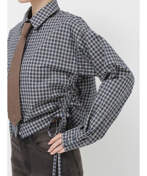 jouetie（ジュエティ）の「ギャザーネクタイシャツ（シャツ/ブラウス・レディース・オフホワイト/ブルー/ネイビー・MEDIUM）」の12枚目の写真