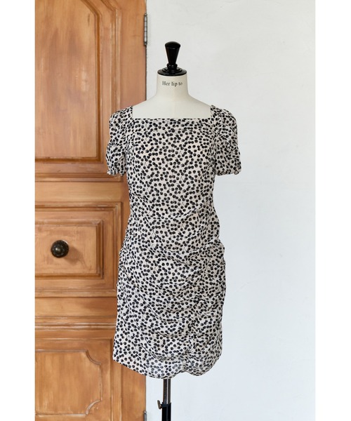 ワンピース herlipto Cherry Pattern Mini One-Piece Draped Cherry Pattern Mini One-Piece