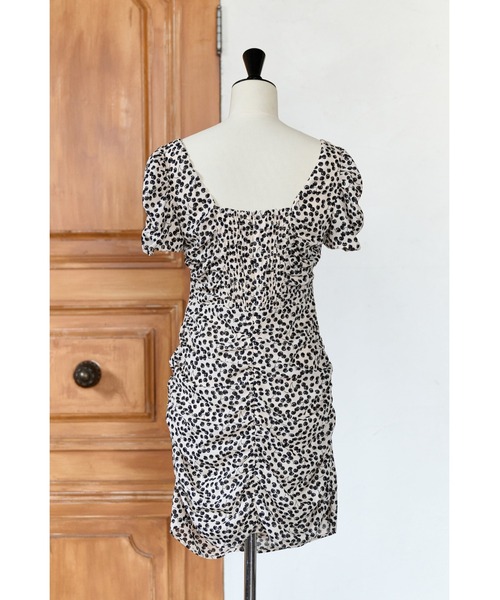 ワンピース Herlipto Cherry Pattern Mini OnePiece Draped Cherry Pattern Mini One-Piece