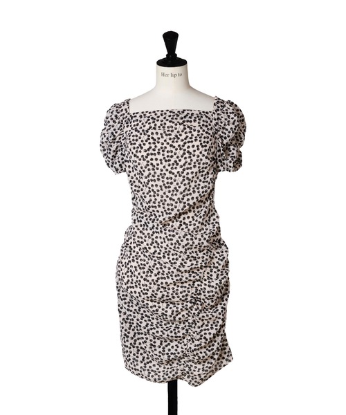 Draped Cherry Pattern Mini One-Piece（ワンピース）｜Her lip to