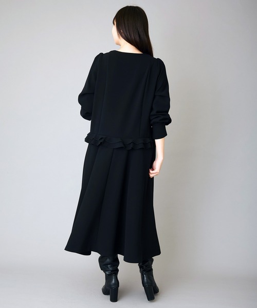 Ranerrh(ラネリ)の「【CASUAL】フリルデザインフォーマルドレス【入卒式・結婚式】【オリジナルパール付】【春夏用】(ワンピース・レディース・ブラック・38)」の6枚目の写真