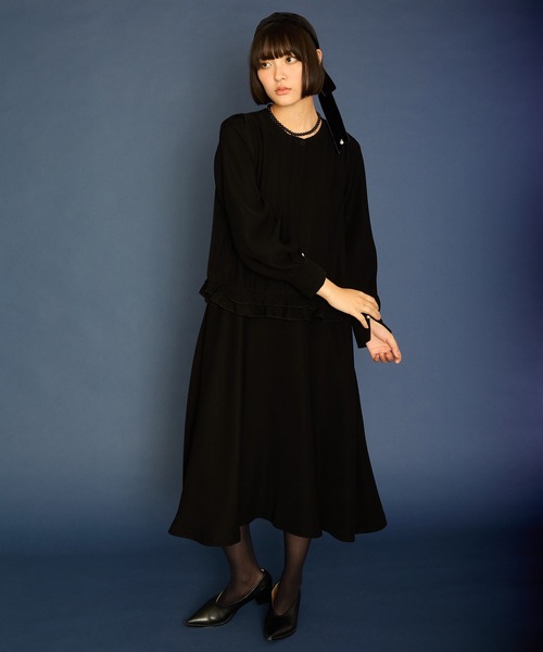 Ranerrh(ラネリ)の「【CASUAL】フリルデザインフォーマルドレス【入卒式・結婚式】【オリジナルパール付】【春夏用】(ワンピース・レディース・ブラック・38)」の17枚目の写真