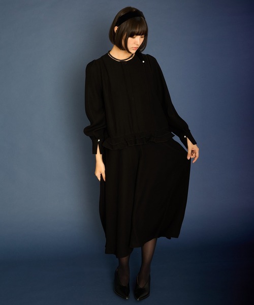 Ranerrh(ラネリ)の「【CASUAL】フリルデザインフォーマルドレス【入卒式・結婚式】【オリジナルパール付】【春夏用】(ワンピース・レディース・ブラック・38)」の15枚目の写真