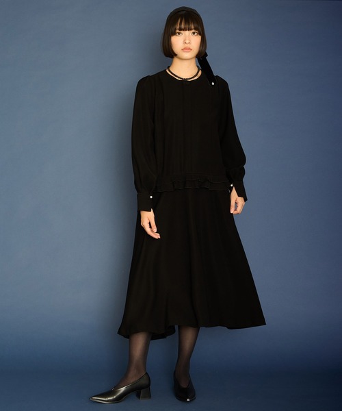 Ranerrh(ラネリ)の「【CASUAL】フリルデザインフォーマルドレス【入卒式・結婚式】【オリジナルパール付】【春夏用】(ワンピース・レディース・ブラック・38)」の14枚目の写真