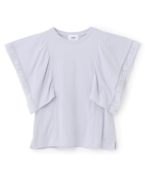 petit main LIEN(プティマインリアン)の「【接触冷感/親子リンク】レースTシャツ(Tシャツ/カットソー・レディース・ホワイト系/ブルーグレー・F)」の2枚目の写真