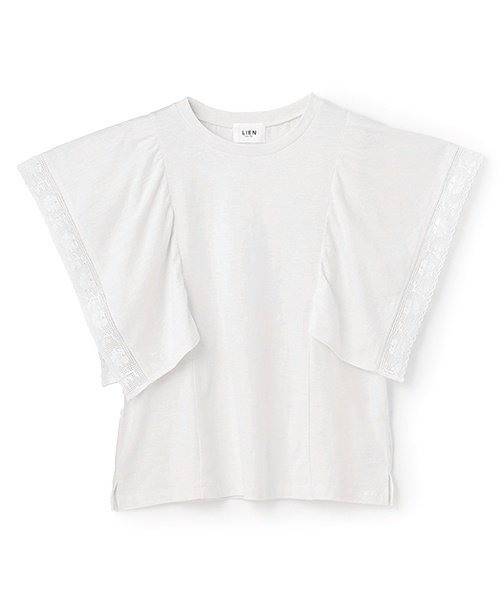 petit main LIEN(プティマインリアン)の「【接触冷感/親子リンク】レースTシャツ(Tシャツ/カットソー・レディース・ホワイト系/ブルーグレー・F)」の8枚目の写真