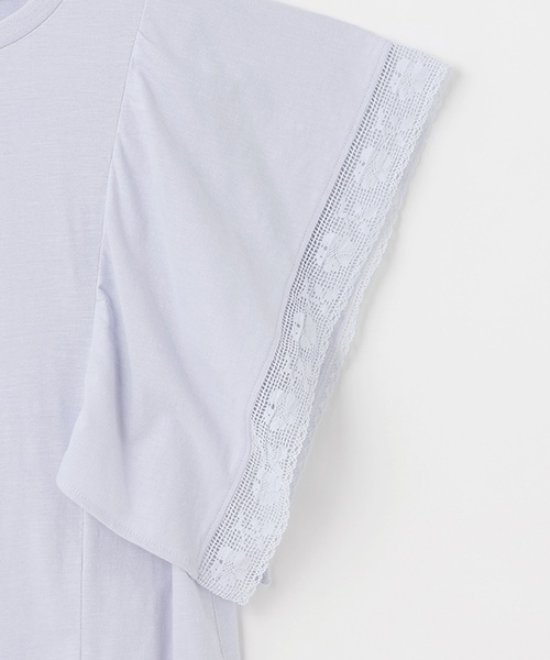 petit main LIEN(プティマインリアン)の「【接触冷感/親子リンク】レースTシャツ(Tシャツ/カットソー・レディース・ホワイト系/ブルーグレー・F)」の11枚目の写真