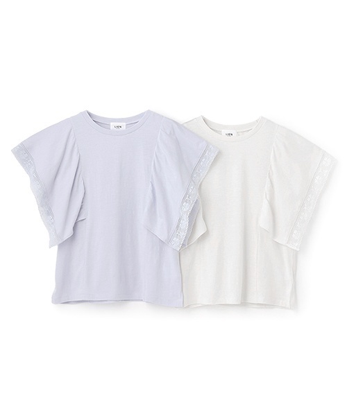 petit main LIEN(プティマインリアン)の「【接触冷感/親子リンク】レースTシャツ(Tシャツ/カットソー・レディース・ホワイト系/ブルーグレー・F)」の15枚目の写真