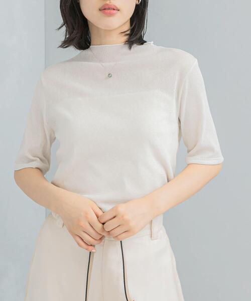 URBAN RESEARCH ROSSO WOMEN（アーバンリサーチ　ロッソ）の「ラメシアーカットソー（Tシャツ/カットソー・レディース・ピンク/オフホワイト/ブラック・FREE）」の5枚目の写真