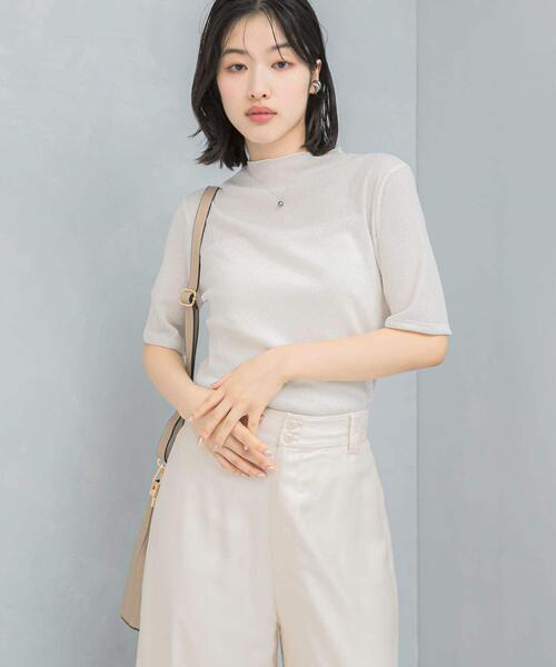 URBAN RESEARCH ROSSO WOMEN（アーバンリサーチ　ロッソ）の「ラメシアーカットソー（Tシャツ/カットソー・レディース・ピンク/オフホワイト/ブラック・FREE）」の6枚目の写真