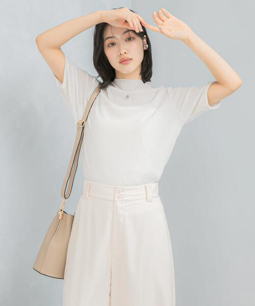 URBAN RESEARCH ROSSO WOMEN（アーバンリサーチ　ロッソ）の「ラメシアーカットソー（Tシャツ/カットソー・レディース・ピンク/オフホワイト/ブラック・FREE）」の7枚目の写真