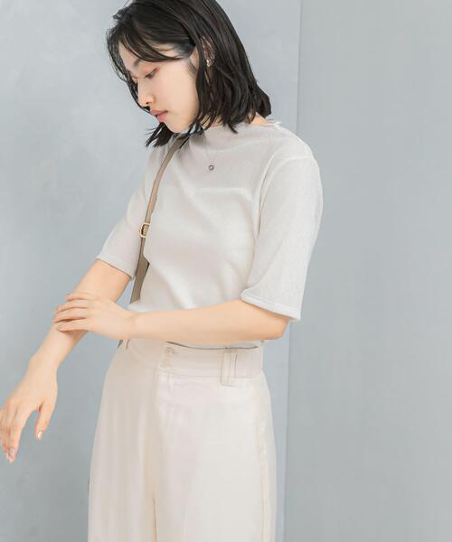 URBAN RESEARCH ROSSO WOMEN（アーバンリサーチ　ロッソ）の「ラメシアーカットソー（Tシャツ/カットソー・レディース・ピンク/オフホワイト/ブラック・FREE）」の8枚目の写真