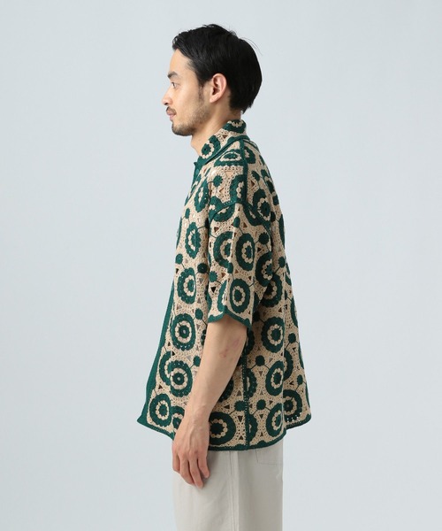 BAYFLOW（ベイフロー）の「クロシェニットシャツ（シャツ/ブラウス・メンズ・グリーン/ダークブラウン/ホワイト×ブラック・FREE）」の19枚目の写真