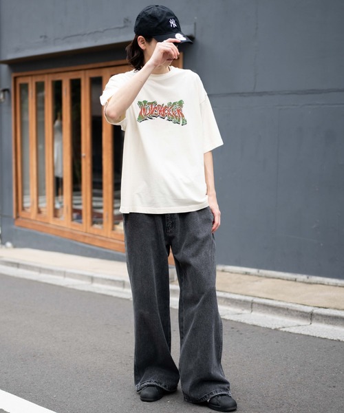 WEGO(ウィゴー)の「WEGO/コンパクトフィットピグメントグラフィックT(Tシャツ/カットソー・メンズ・スミクロ/パープル/オフホワイト/レッド・MEDIUM/LARGE)」の12枚目の写真