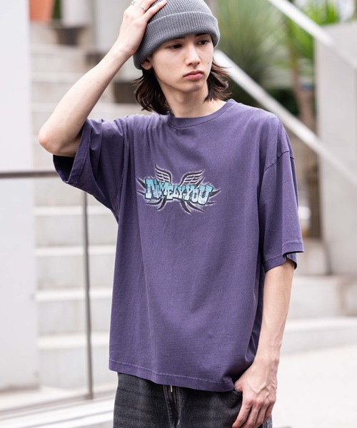 WEGO(ウィゴー)の「WEGO/コンパクトフィットピグメントグラフィックT(Tシャツ/カットソー・メンズ・スミクロ/パープル/オフホワイト/レッド・MEDIUM/LARGE)」の18枚目の写真