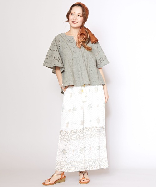 チャイハネ（チャイハネ）の「【チャイハネ】サーランシフリー刺繍トップス（その他トップス・レディース・グリーン/ホワイト/ブラック・FREE）」の13枚目の写真