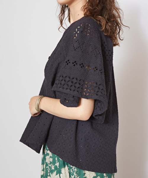 チャイハネ（チャイハネ）の「【チャイハネ】サーランシフリー刺繍トップス（その他トップス・レディース・グリーン/ホワイト/ブラック・FREE）」の11枚目の写真