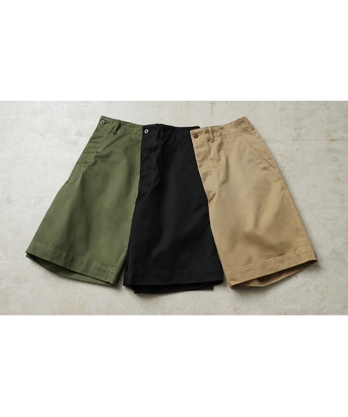 WAIPER.inc（ワイパーインク）の「WAIPER.inc 米軍 M-45 チノトラウザーショーツ【WP1089】（その他パンツ・メンズ・ベージュ系その他/ブラック/オリーブ・30/32/34/36/38）」の4枚目の写真