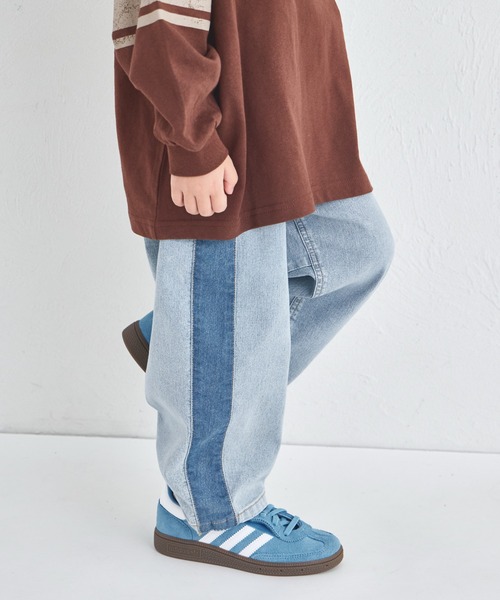 pairmanon（ペアマノン）の「ユニセックス サイドライン切替え バルーンデニムパンツ（デニムパンツ・キッズ・ブラック/ライトブルー・90/100/110/120/130/140/150）」の5枚目の写真