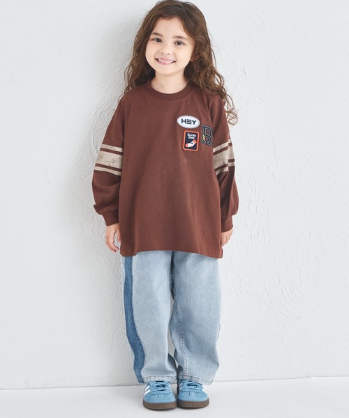 pairmanon（ペアマノン）の「ユニセックス サイドライン切替え バルーンデニムパンツ（デニムパンツ・キッズ・ブラック/ライトブルー・90/100/110/120/130/140/150）」の7枚目の写真