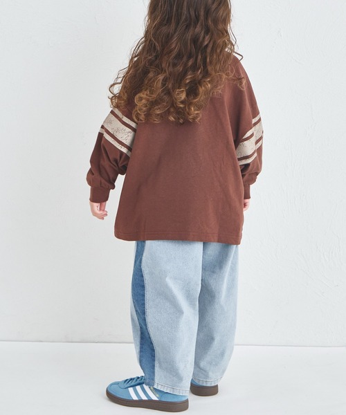 pairmanon（ペアマノン）の「ユニセックス サイドライン切替え バルーンデニムパンツ（デニムパンツ・キッズ・ブラック/ライトブルー・90/100/110/120/130/140/150）」の8枚目の写真