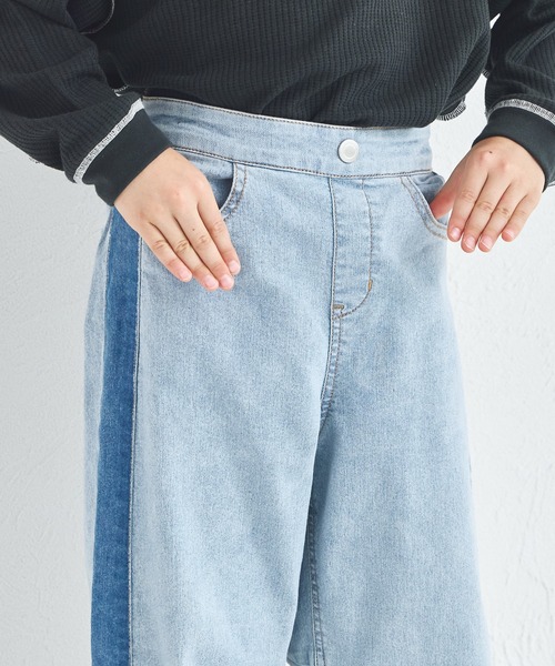 pairmanon（ペアマノン）の「ユニセックス サイドライン切替え バルーンデニムパンツ（デニムパンツ・キッズ・ブラック/ライトブルー・90/100/110/120/130/140/150）」の11枚目の写真